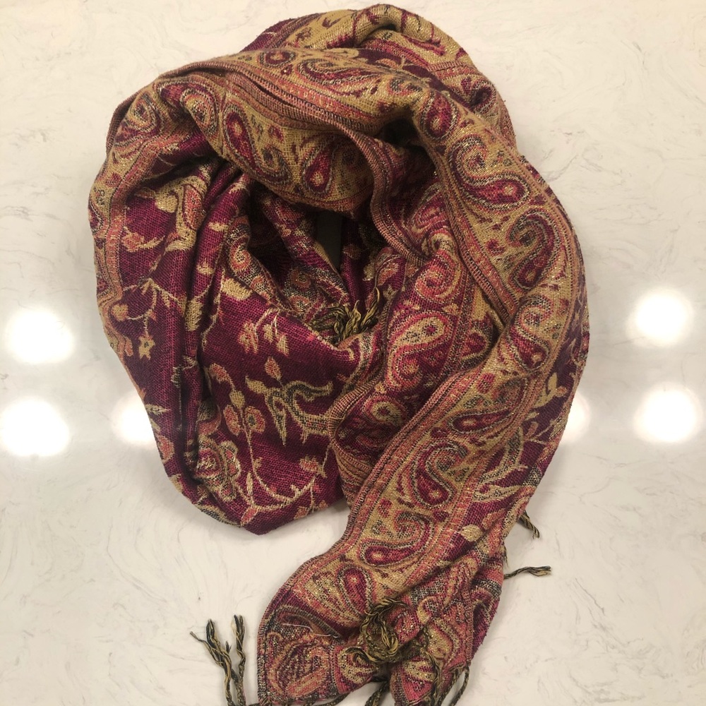 Metallic Paisley Scarf